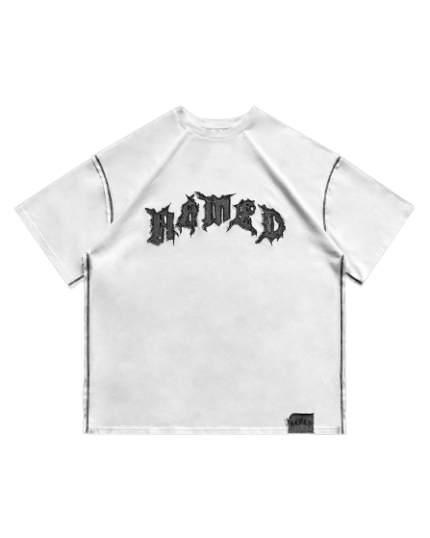 Chains Lettering Oversized Tee White