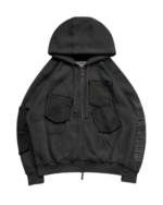 Furious Denim Pocket Zip Hoodie Bone