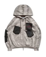 Furious Denim Pocket Zip Hoodie Bone