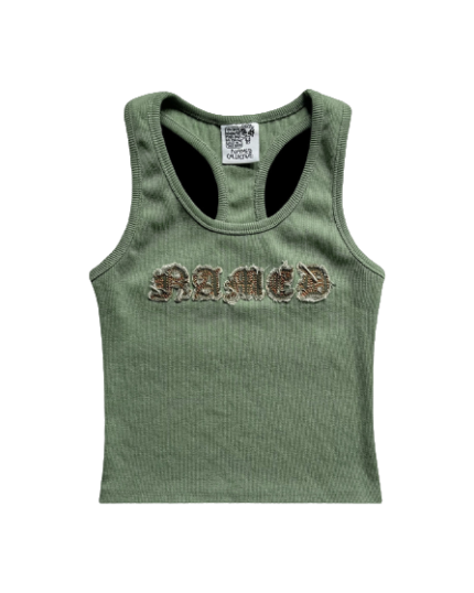 Mission Ribbed Racerback Named Collective Tank Khaki