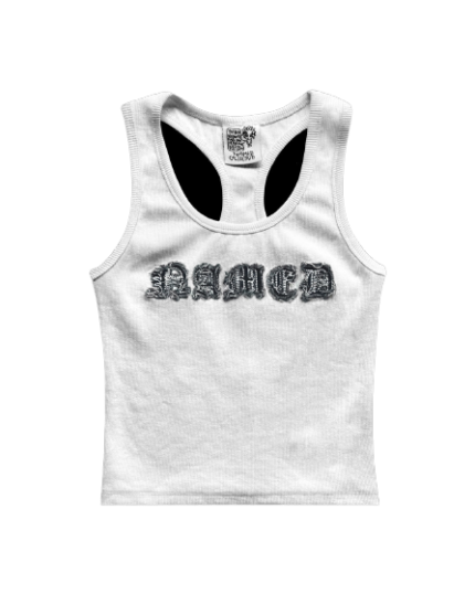 Mission Ribbed Racerback Tank White