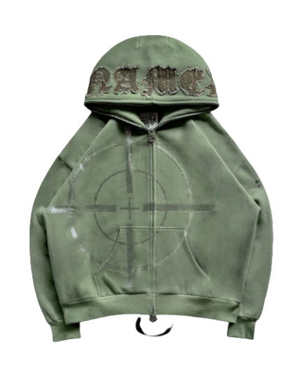 Mission Zip Hoodie Distressed Khaki