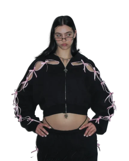 Named Collective Ribbon Crop Hoodie