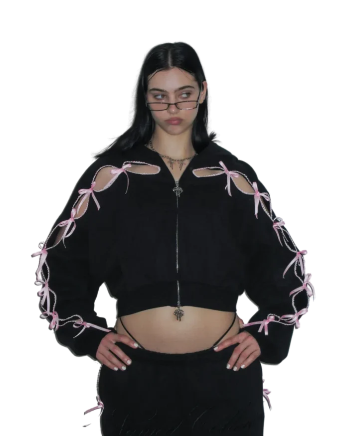 Named Collective Ribbon Crop Hoodie