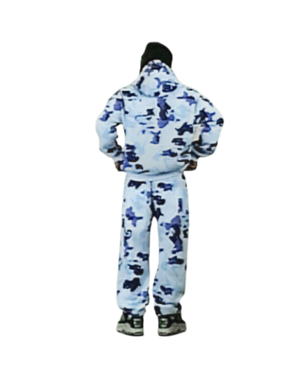 Unrealistic Ideals Zip Hoodie Blue Camo