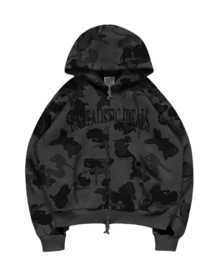 Unrealistic Ideals Zip Hoodie Midnight Camo