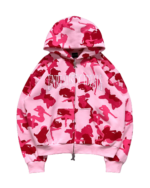 Unrealistic Ideals Zip Hoodie Pink Camo