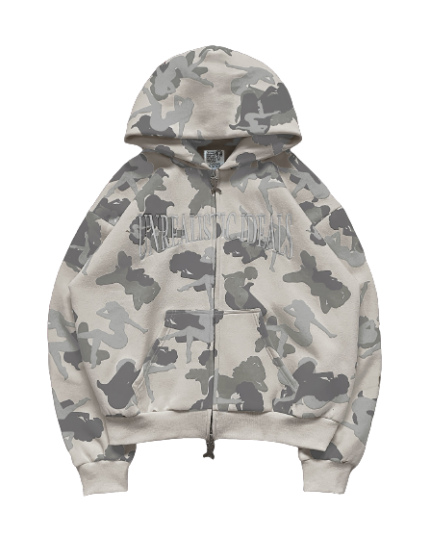 Unrealistic Ideals Zip Hoodie Snow Camo