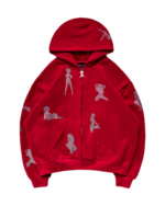 Unrealistic Ideals Zip Named Collective Hoodie Red