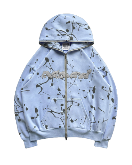 Workshop Zip Named Collective Hoodie Light Blue